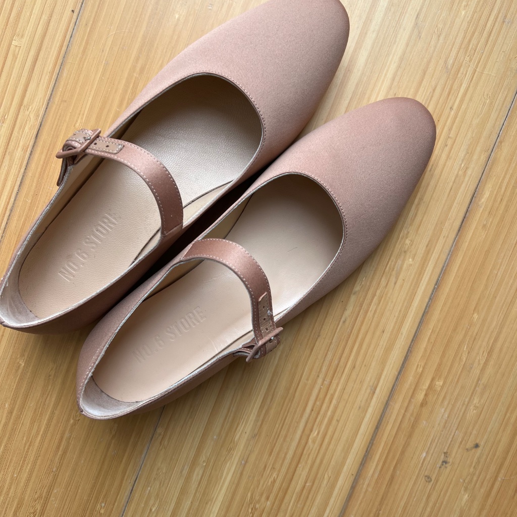 No. 6 Satin Mary Jane Flats